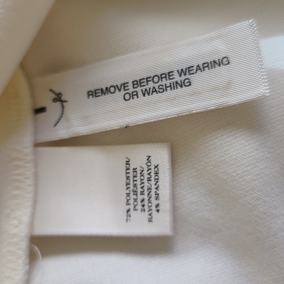 Ann Taylor Winter White Beaded Round Neck 3/4 Sleeves Blouse Size S - Picture 5 of 6